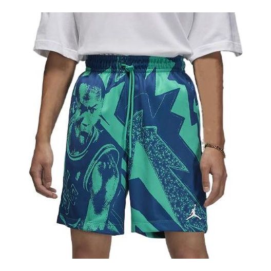 Air Jordan Character Pattern Printing Elastic Waistband Straight Shorts Men's Gr