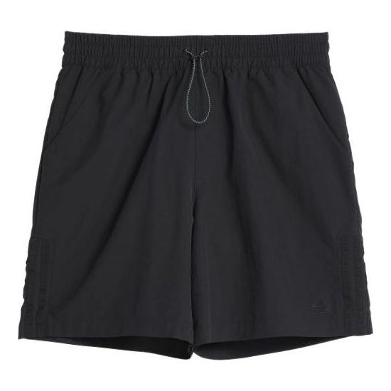 Image of adidas Solid Color Loose Casual Shorts Unisex Black HA1290