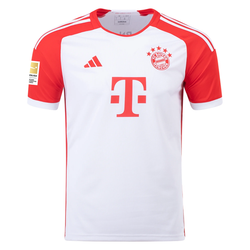 Image of adidas Bayern Munich Konrad Laimer Home Jersey 23/24 w/ Bundesliga Champion Patc