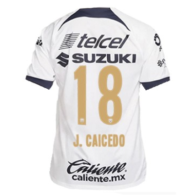 Image of Nike Pumas UNAM José Caicedo Home Jersey w/ Liga MX Patch 23/24 (White/Obsidian)