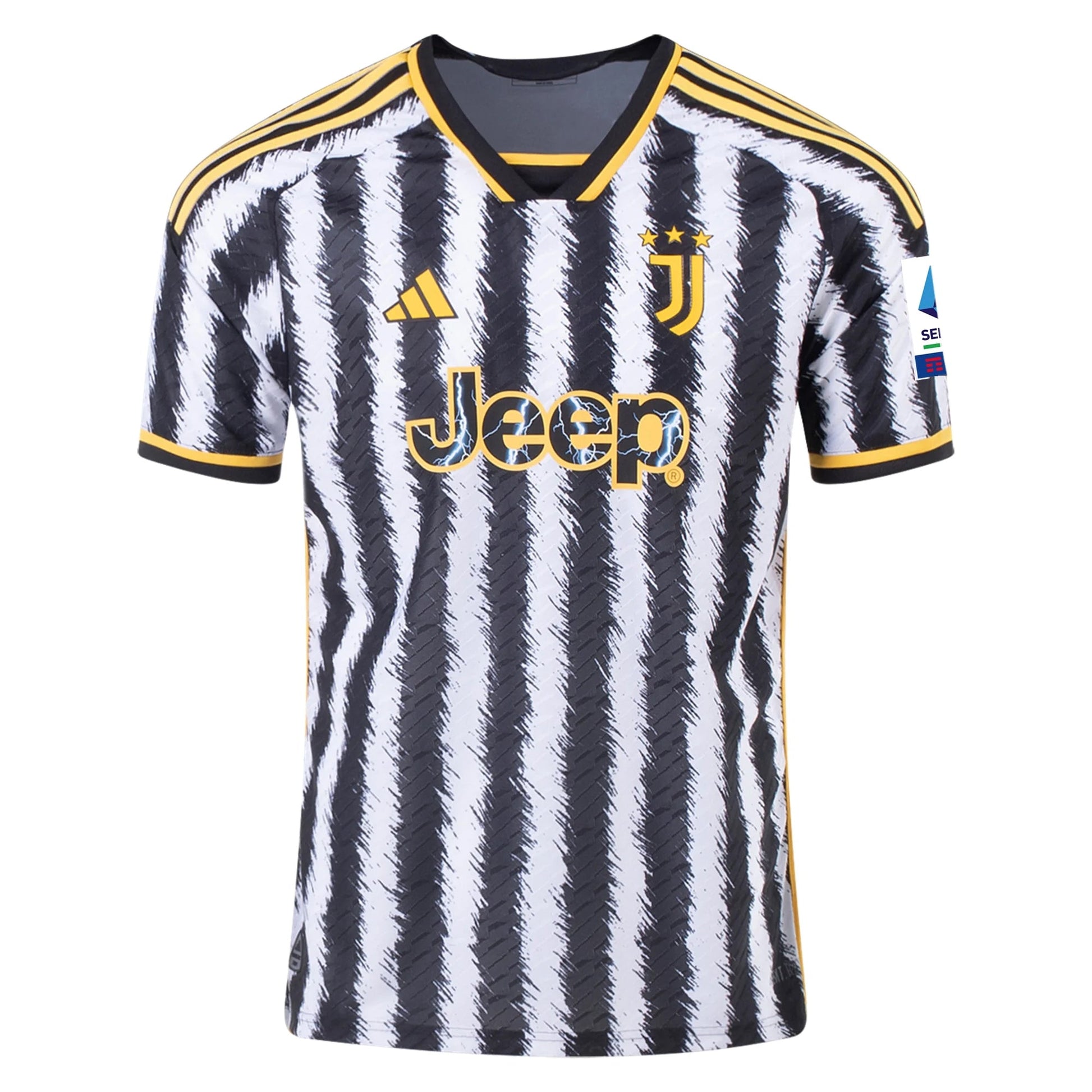 adidas Rabiot Juventus Home Authentic Jersey 23/24 w/ Serie A Patch (Black/White