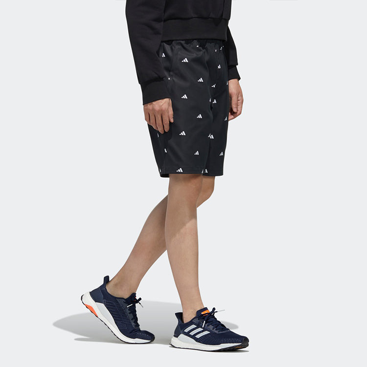 Image of adidas M Short Gen Aop Logo Printing Sports Shorts Black GJ5107