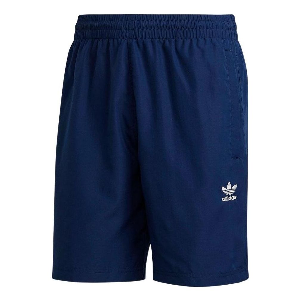 Men's adidas originals Solid Color Logo Elastic Waistband Casual Sports Shorts B