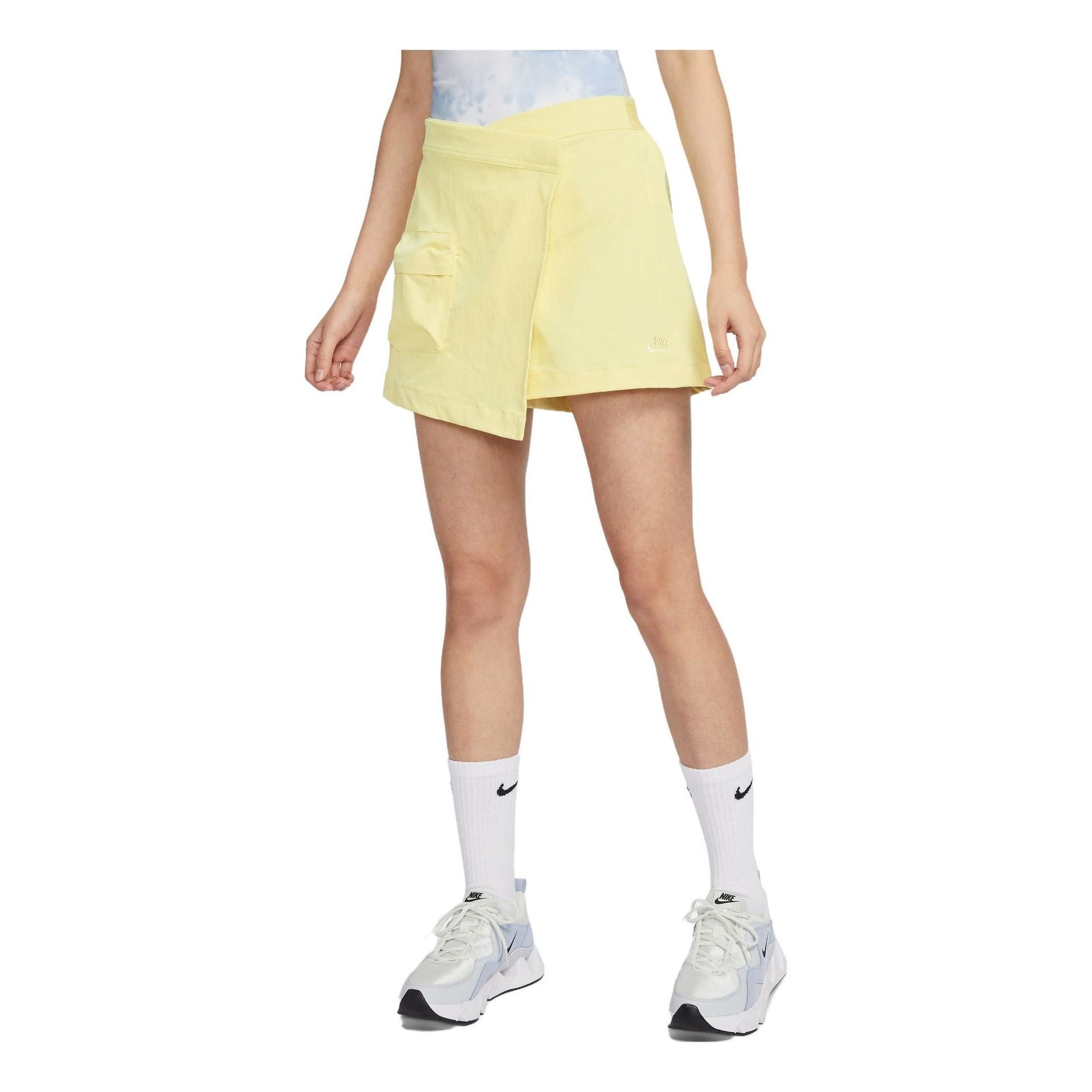 (WMNS) Nike Sportswear Tech Pack High-rise Skort 'Lemon Chiffon Alabaster' DV849