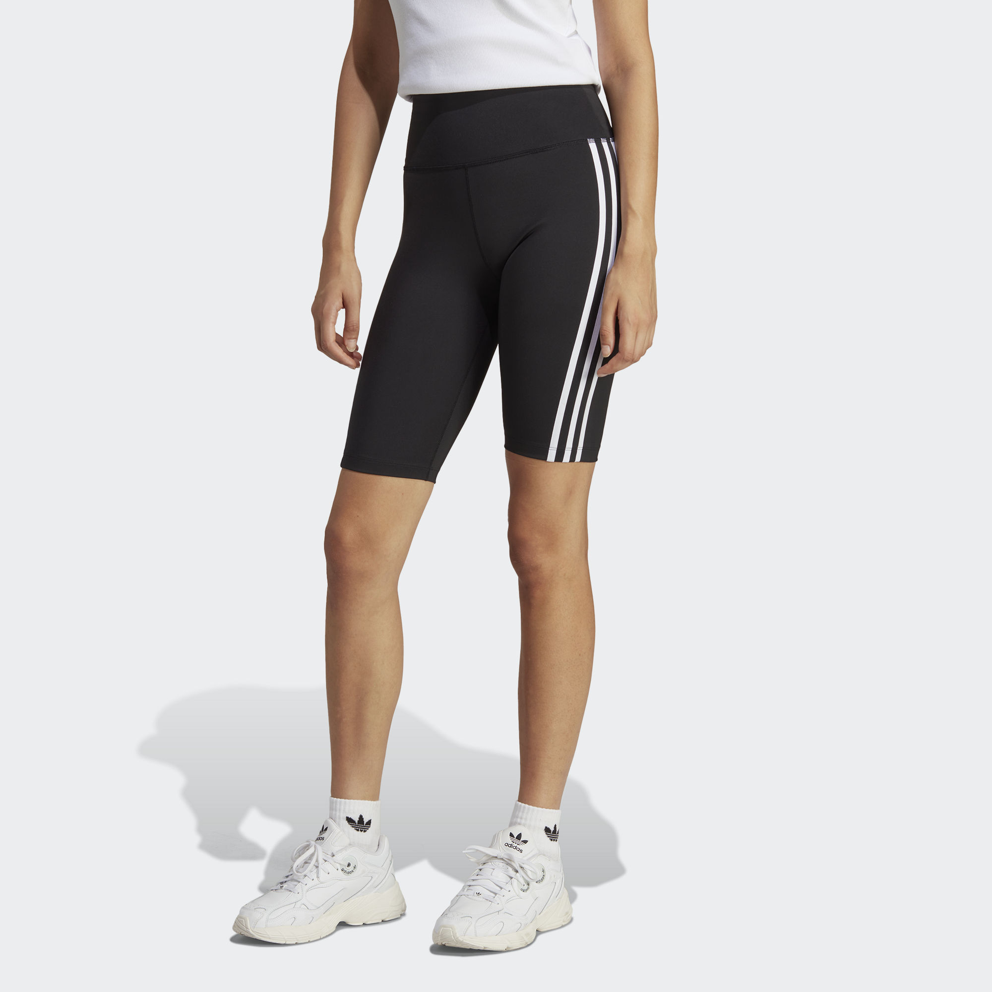 Image of (WMNS) adidas High-Waisted Short Tights 'Schwarz' IB7414