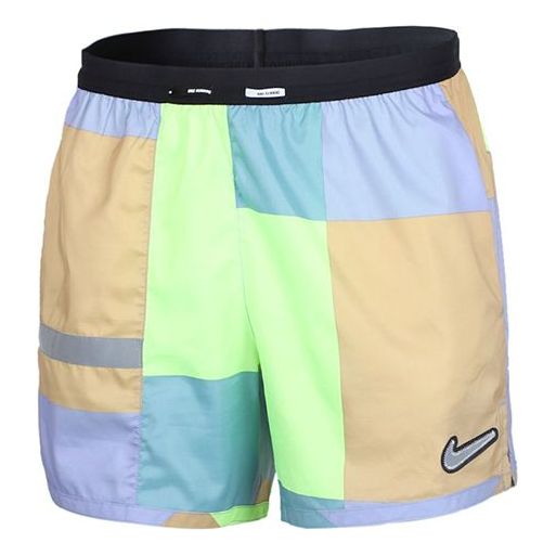 Men's Nike Flex Stride Wild Run 5 Dri-Fit Colorblock Running Shorts Green CJ5830