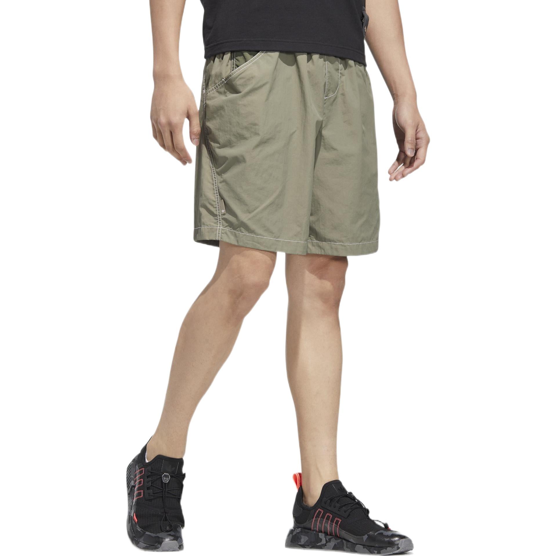 Image of adidas originals Solid Color Casual Sports Shorts Green HM8002