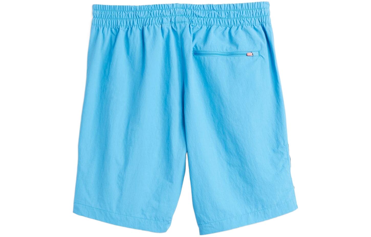 Image of Men's adidas originals Stripe Logo Embroidered Lacing Shorts Blue HA1289