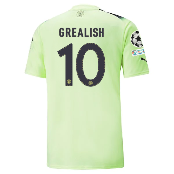 Puma Manchester City Jack Grealish Third Jersey w/ Champions League Patches 22/2