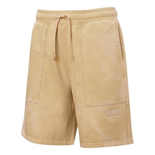 Image of PUMA Solid Color Drawstring Casual Shorts Pebble Pattern 598524-69