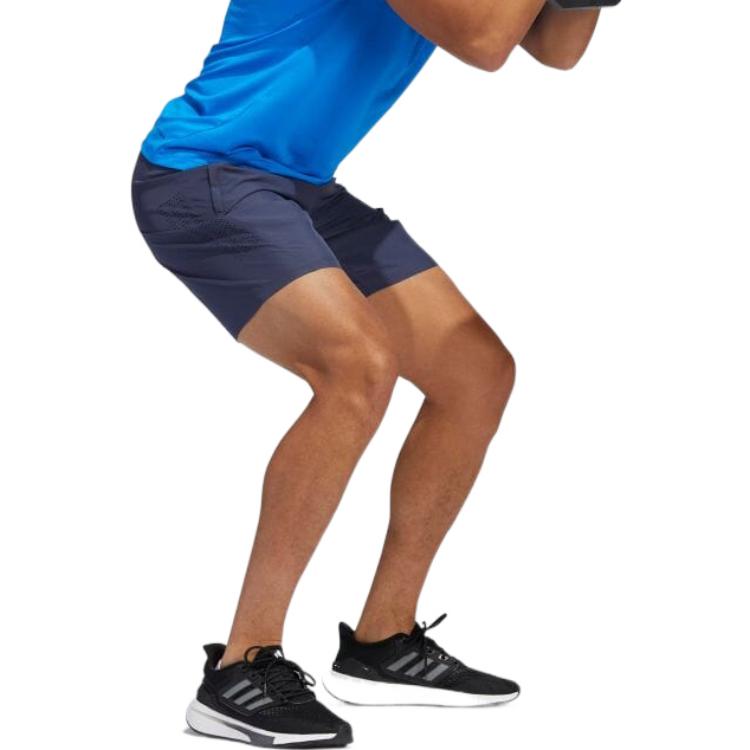 Image of Men's adidas Solid Color Straight Shorts Navy Blue HE6807