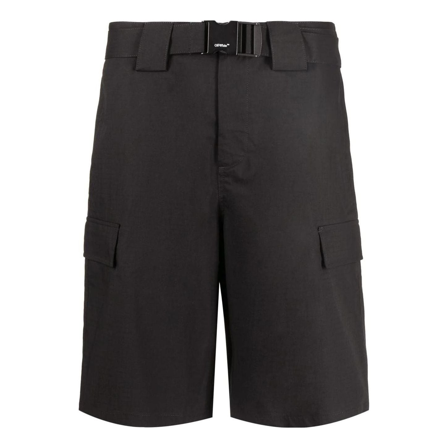 Men's OFF-WHITE SS22 Solid Color Buckle Big Pocket Cargo Straight Shorts Loose F