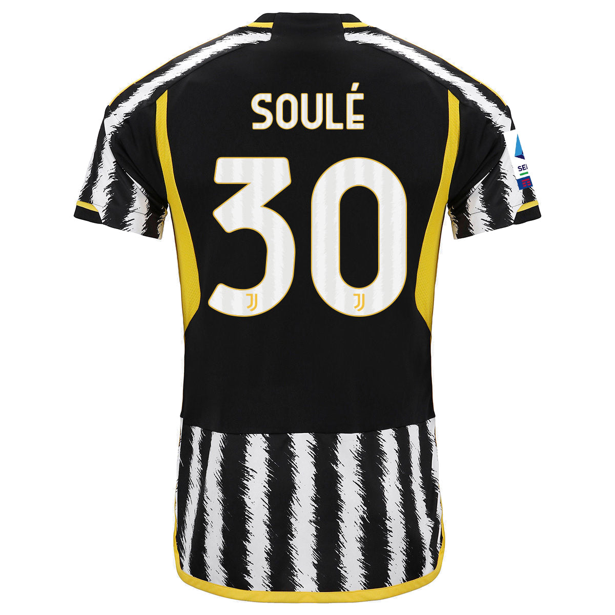 Image of adidas Soule Juventus Home Authentic Trikot 23/24 mit Serie A Patch (Schwarz/Weiß)