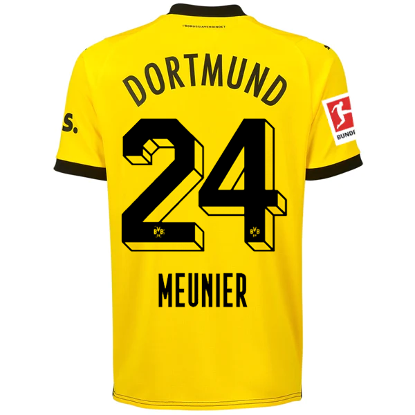 Puma Borussia Dortmund Meunier Home Jersey w/ Bundesliga Patch 23/24 (Cyber Yell