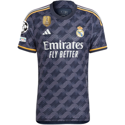 Image of adidas Real Madrid Authentic Vini Jr. Away Jersey w/ Champions League + Club Wor