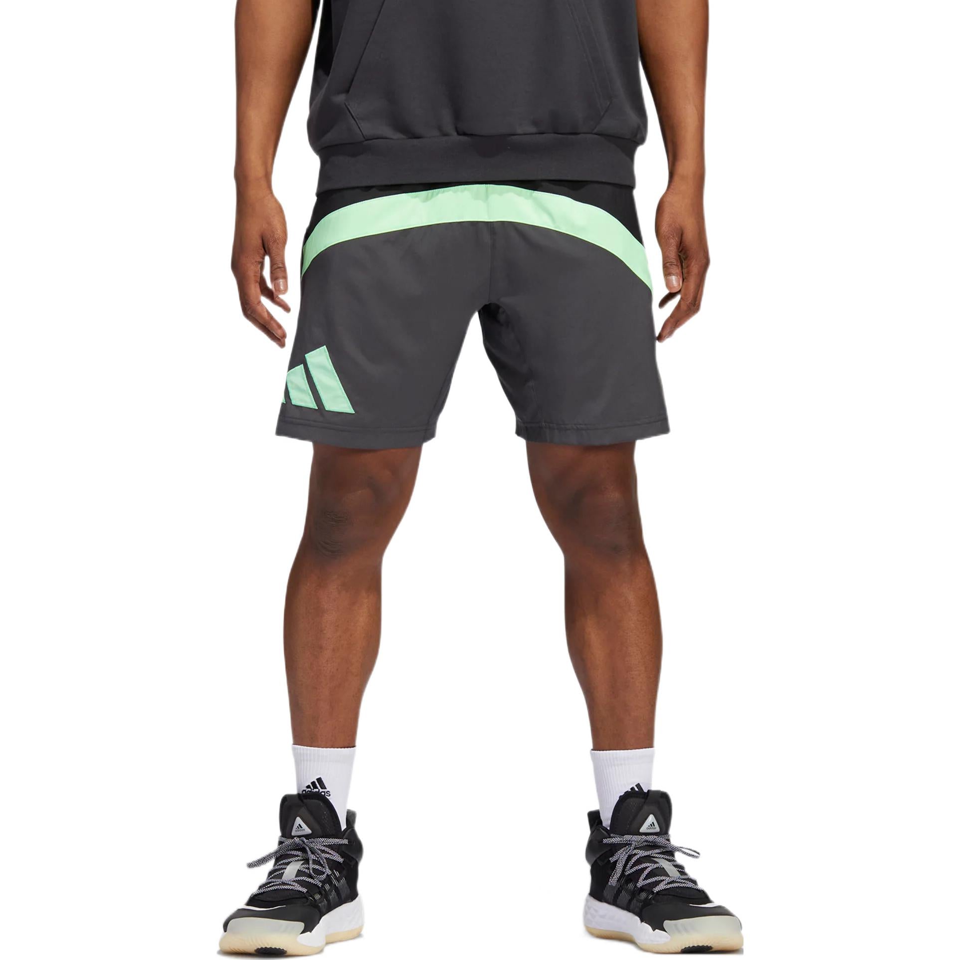 Men's adidas Galaxy Short Stripe Logo Printing Drawstring Lacing Straight Shorts