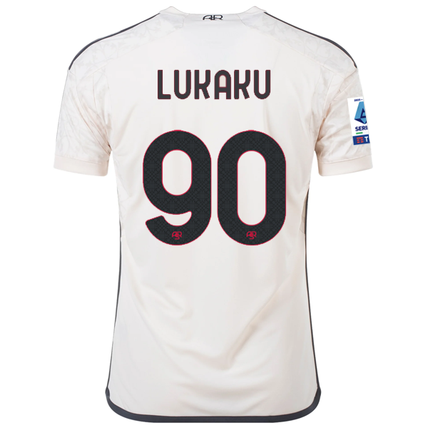 adidas A.S Roma Romelu Lukaku Away Jersey w/ Serie A Patch 23/24 (Beige)