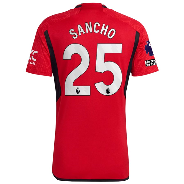 Image of adidas Manchester United Jadon Sancho Home Jersey 23/24 w/ EPL + No Room For Rac