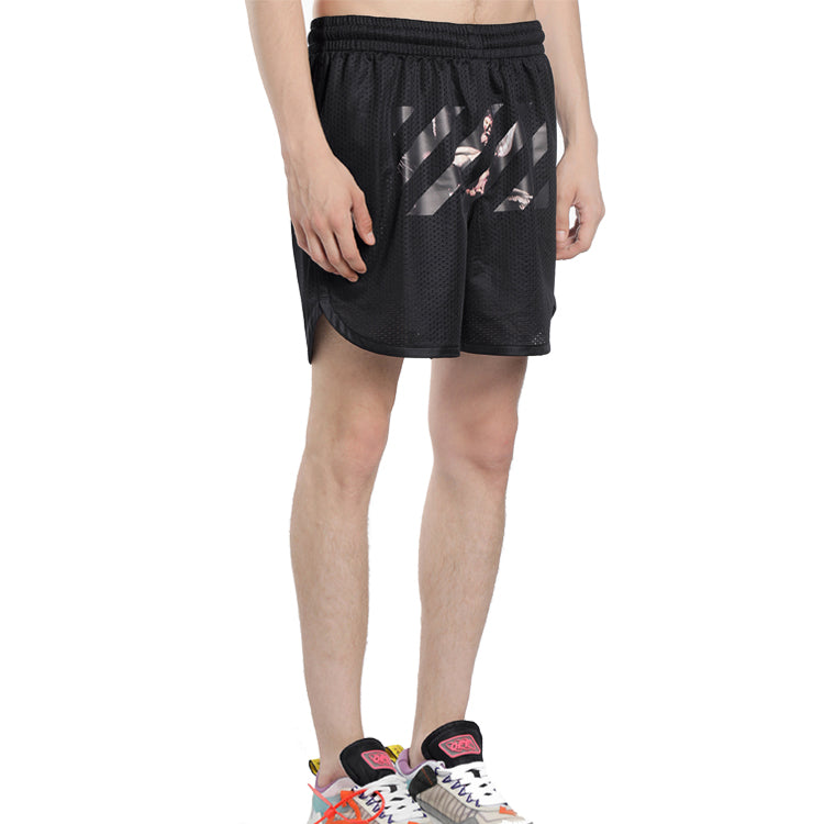 Image of OFF-WHITE Caravaggio Arrow Mesh Track Shorts Black OMCI005S201010041088