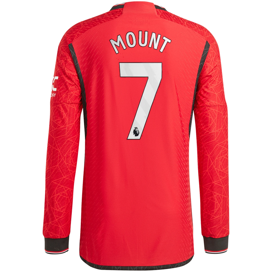 Image of adidas Manchester United Authentic Mason Mount Long Sleeve Home Jersey w/ EPL +