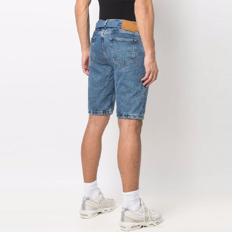 Image of Off-White Belted Denim Shorts OMYC005C99DEN0024949
