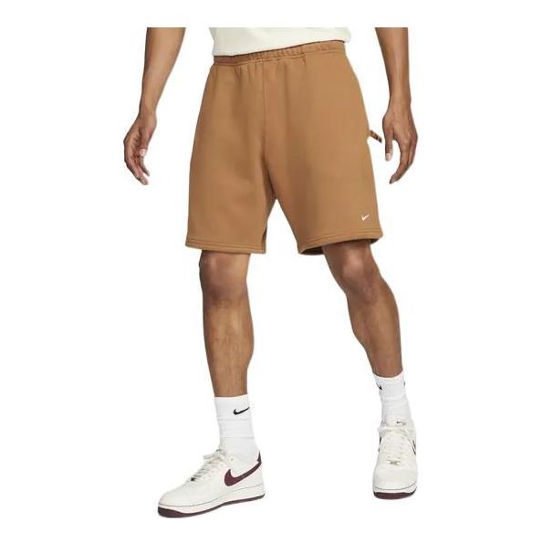 Image of Nike NRG Solo Swoosh Fleece Shorts 'Brown' DV3055-270