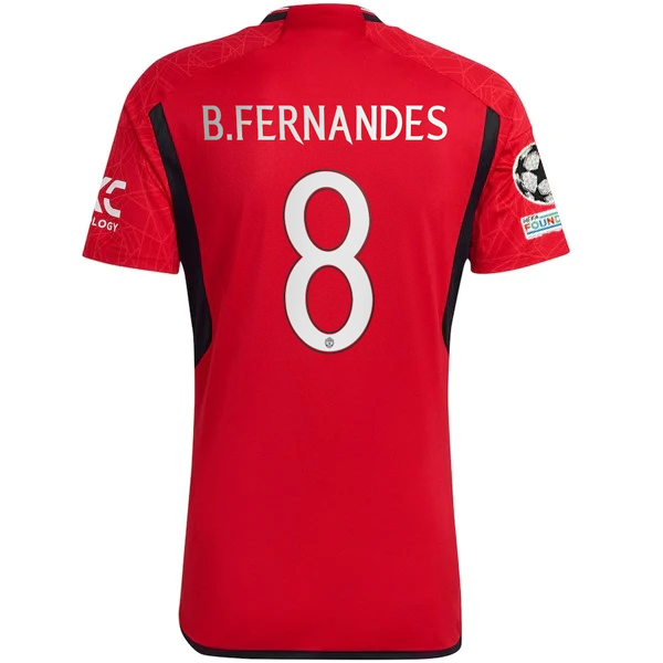 Image of adidas Manchester United Bruno Fernandes Home Jersey 23/24 w/ Champions League P