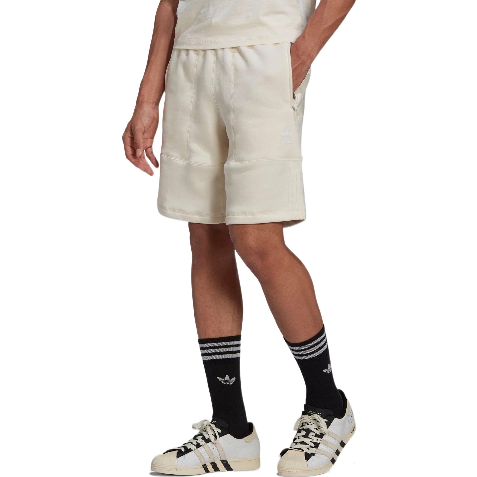 Image of adidas originals Drawstring Pocket Solid Color Elastic Waistband Straight Shorts