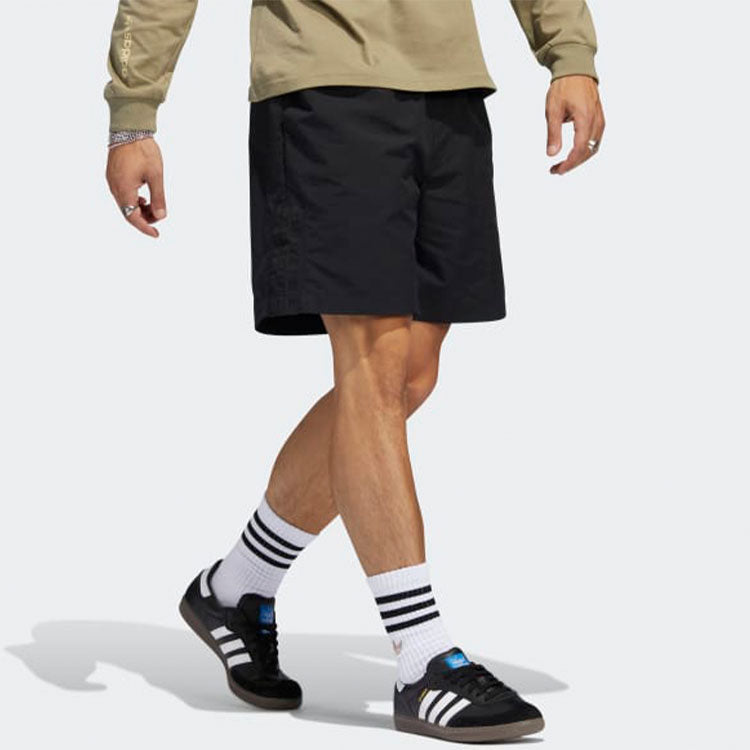 Image of adidas Solid Color Loose Casual Shorts Unisex Black HA1290