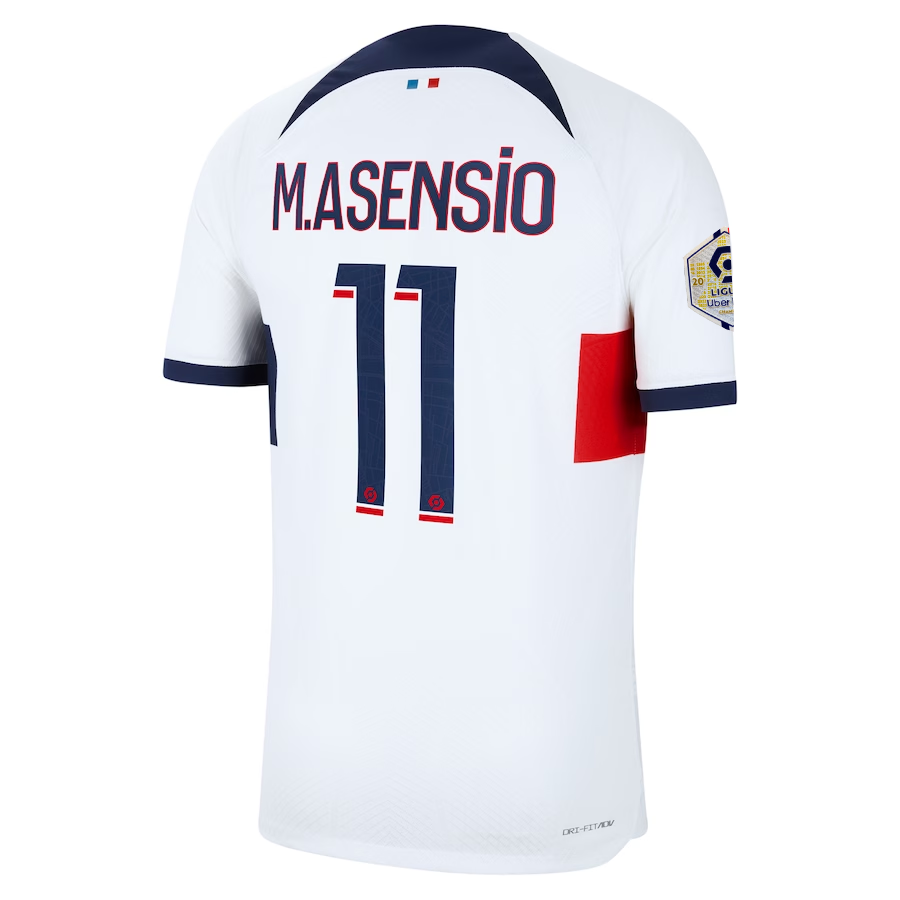 Nike Paris Saint-Germain Authentic Marco Asensio Match Vaporknit Away Jersey w/