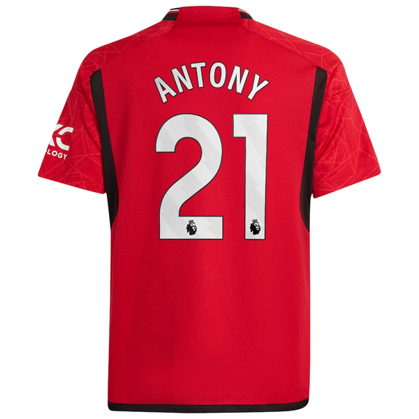 adidas Youth Manchester United Antony Home Jersey 23/24 (Team College Red)