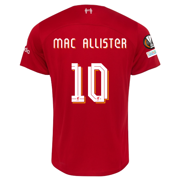 Image of Nike Liverpool Alexis Mac Allister Home Jersey w/ Europa League Patches 23/24 (R