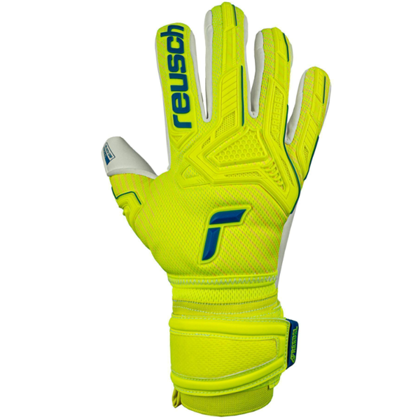 Reusch Attrakt Freegel Gold Finger Support Goalkeeper Gloves (Safety Yellow)