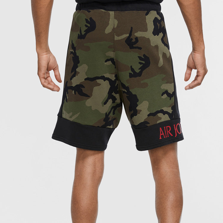 Image of Air Jordan Jumpman Classics Camo Camouflage Knit Shorts Olive Green CU2908-222