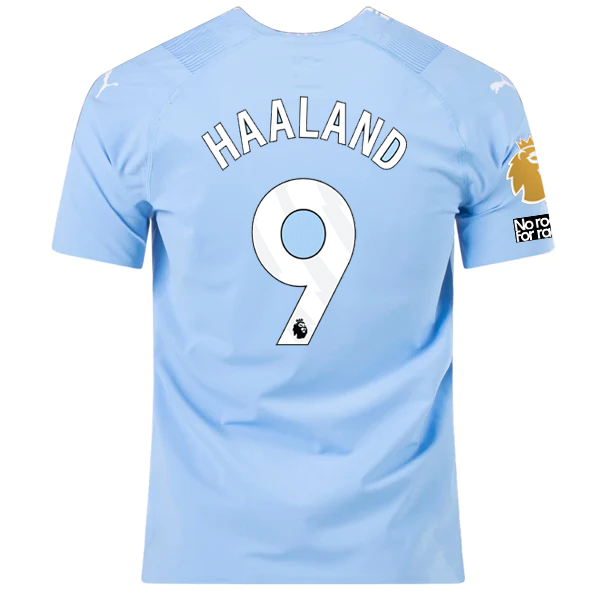 Puma Manchester City Authentic Erling Haaland Home Jersey w/ EPL + No Room For R