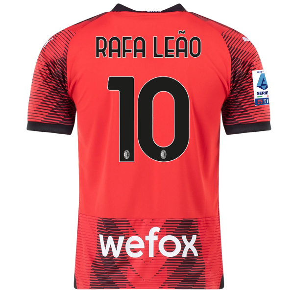 Puma AC Milan Rafael Leão Home Jersey w/ Serie A Patch 23/24 (Puma Red/Black)