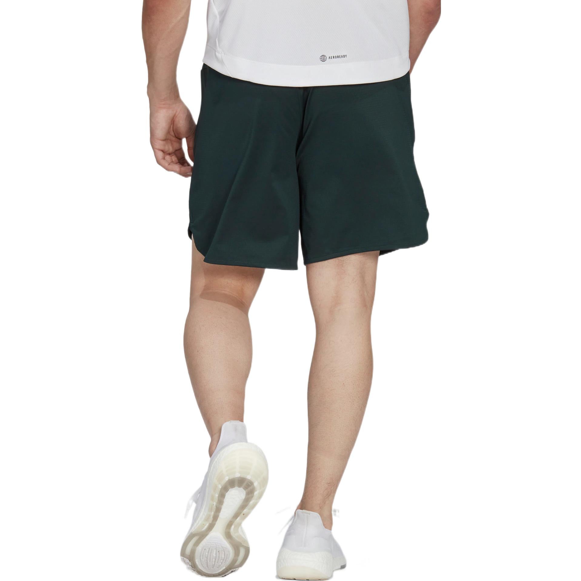 Image of Men's adidas Solid Color Logo Printing Elastic Waistband Sports Shorts Green HD3