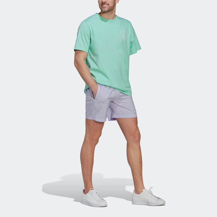 Image of Men's adidas originals Solid Color Alphabet Printing Straight Shorts Japanese Ve