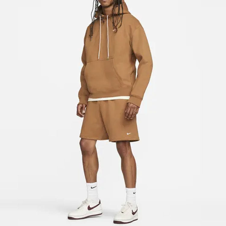 Image of Nike NRG Solo Swoosh Fleece Shorts 'Brown' DV3055-270