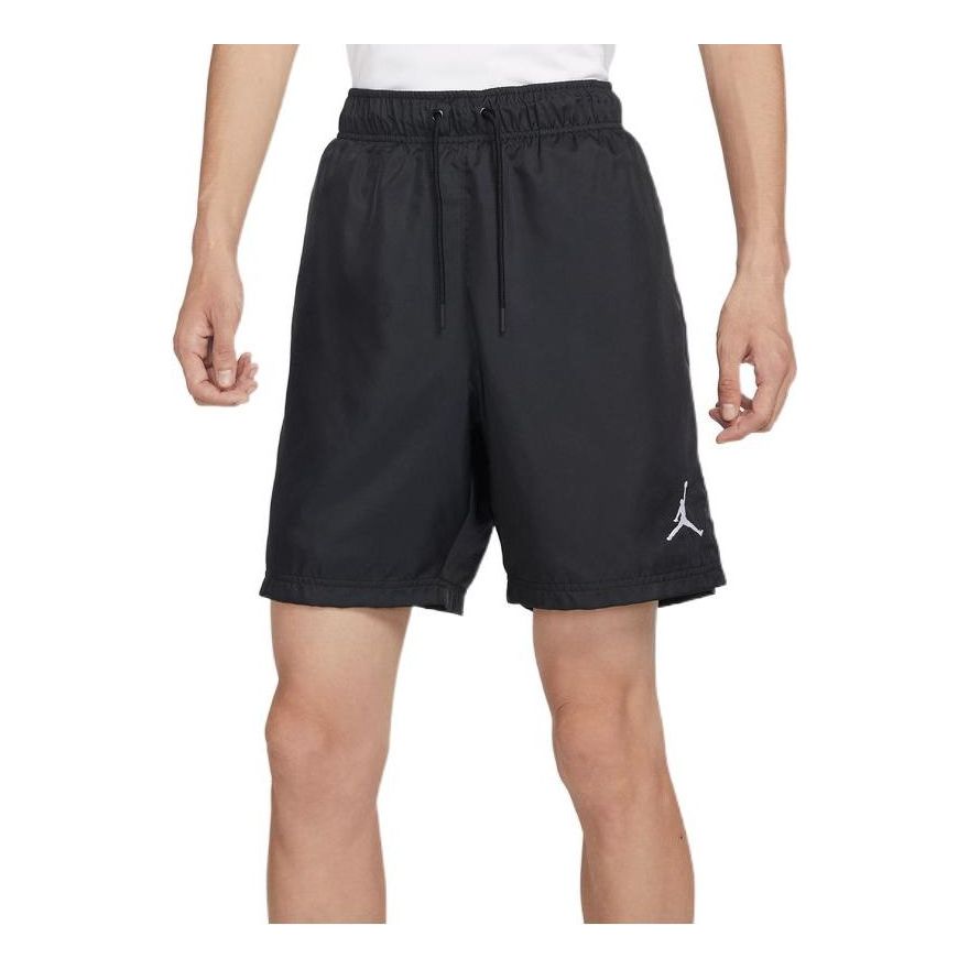 Image of Air Jordan Solid Color Mesh Lacing Straight Shorts Men's Black DQ5687-010