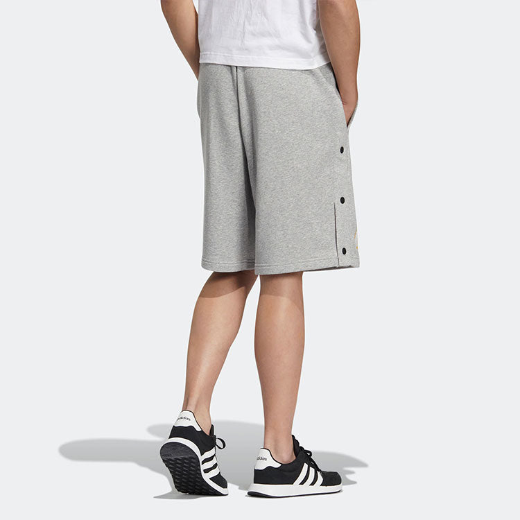 Men's adidas neo Alphabet Large Logo Printing Sports Shorts Medium Hemp Grey HN0