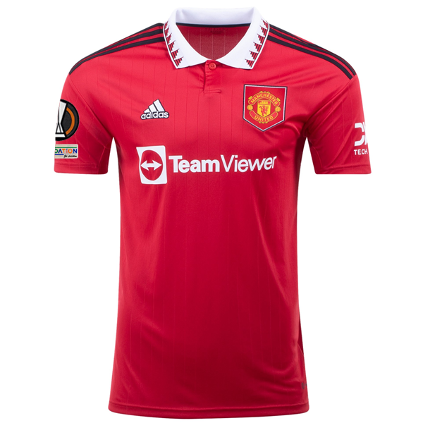 adidas Manchester United Anthony Elanga Home Jersey w/ Europa League Patches 22/