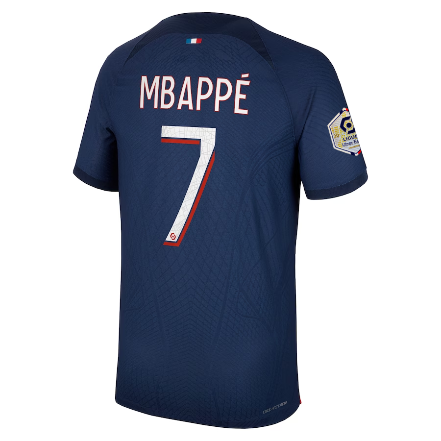 Nike Paris Saint-Germain Authentic Match Kylian Mbappe Home Jersey w/ Ligue 1 Ch