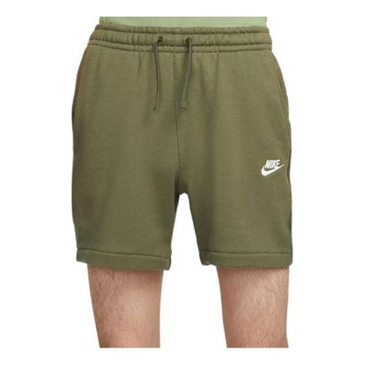 Image of Nike Solid Color Minimalistic french terry Casual Shorts Olive Green DQ4596-222