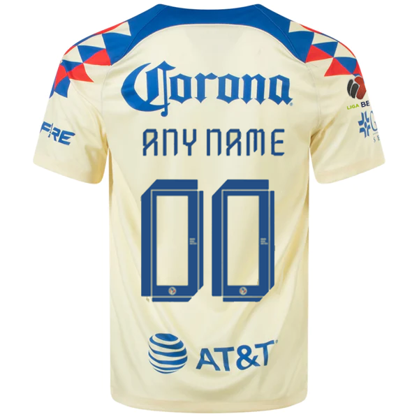 Nike Club America Custom Name Home Jersey w/ Liga MX Patch 23/24 (Lemon Chiffon/