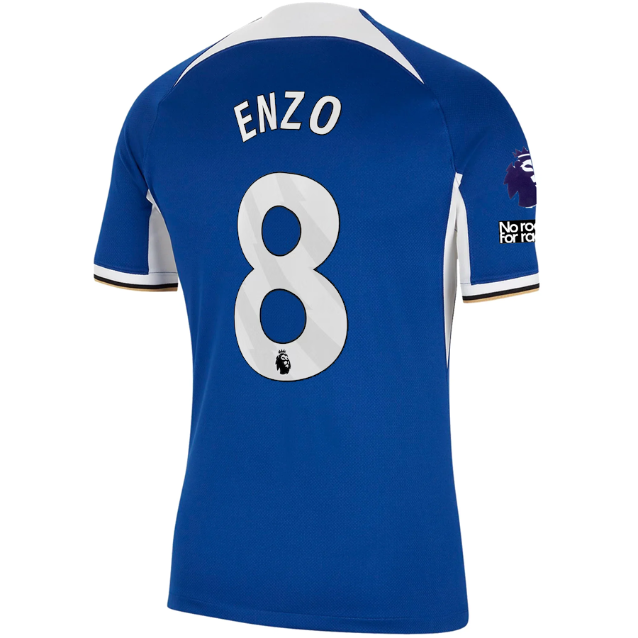 Nike Chelsea Enzo Fernandez Home Jersey w/ EPL + No Room For Racism Patches 23/2