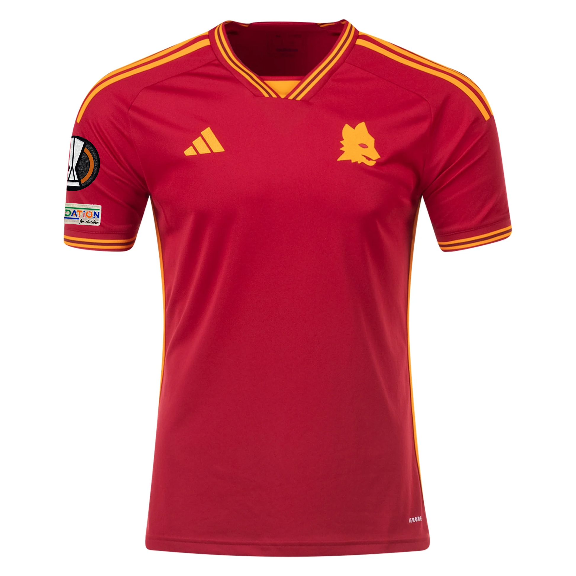 adidas Roma Houssem Aouar Heimtrikot mit Europa-League-Aufnähern 23/24 (Team Victo