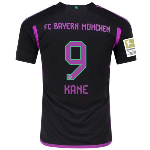 Image of adidas Bayern Munich Authentic Harry Kane Away Jersey w/ Bundesliga Champion Pat