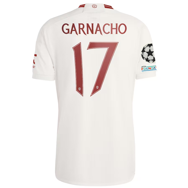 adidas Manchester United Alejandro Garnacho Third Jersey w/ Champions League Pat