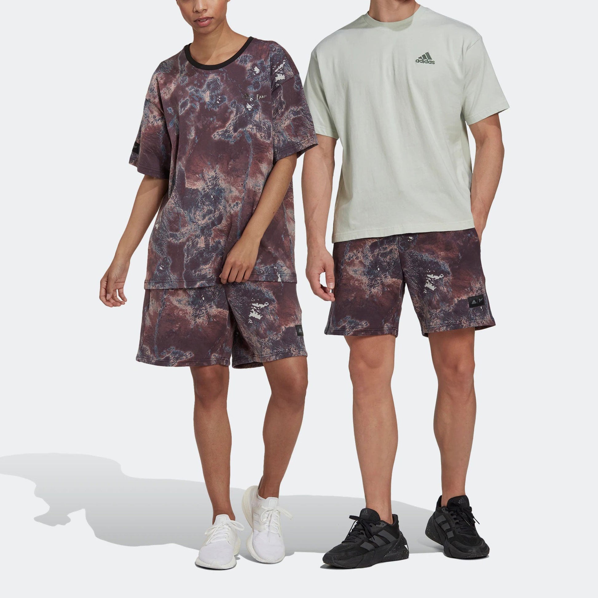 Men's adidas x Parley Crossover Loose Paint Splash Effect Printing Sports Shorts
